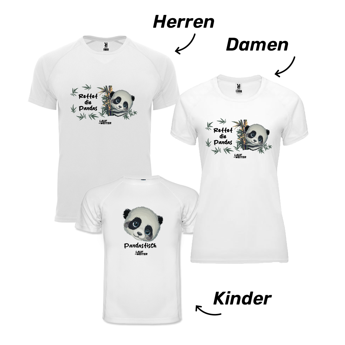 LAUF WEITER Panda Spendenlauf T-Shirts