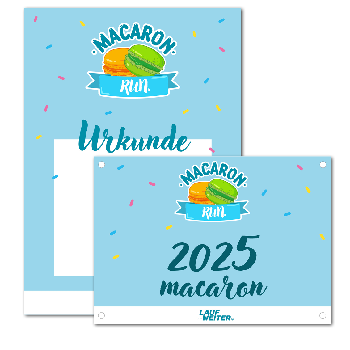 LAUF WEITER Macaron Run Startnummer & Urkunde