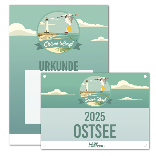 LAUF WEITER Ostsee Lauf Startnummer & Urkunde