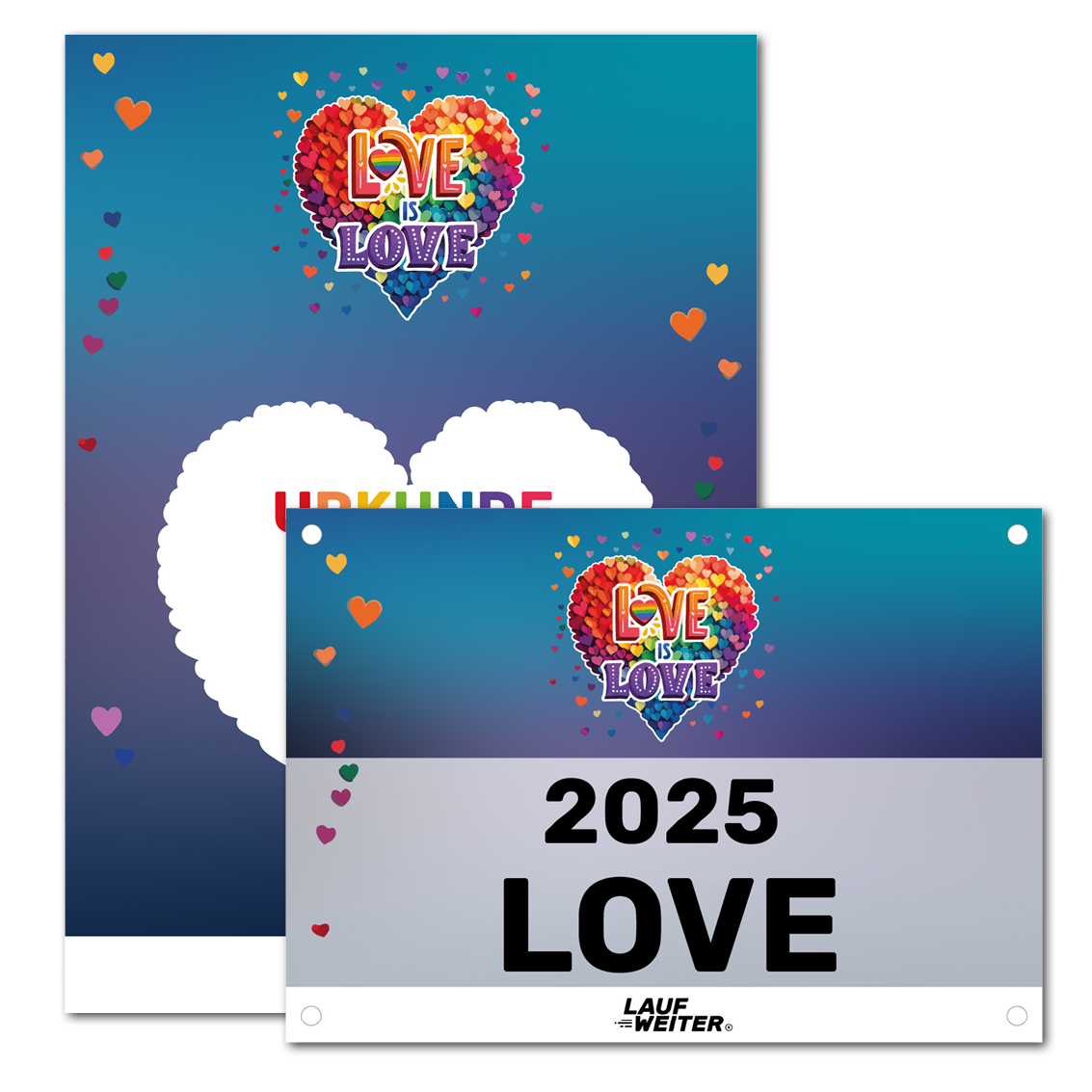 LAUF WEITER Love is Love Run Startnummer & Urkunde