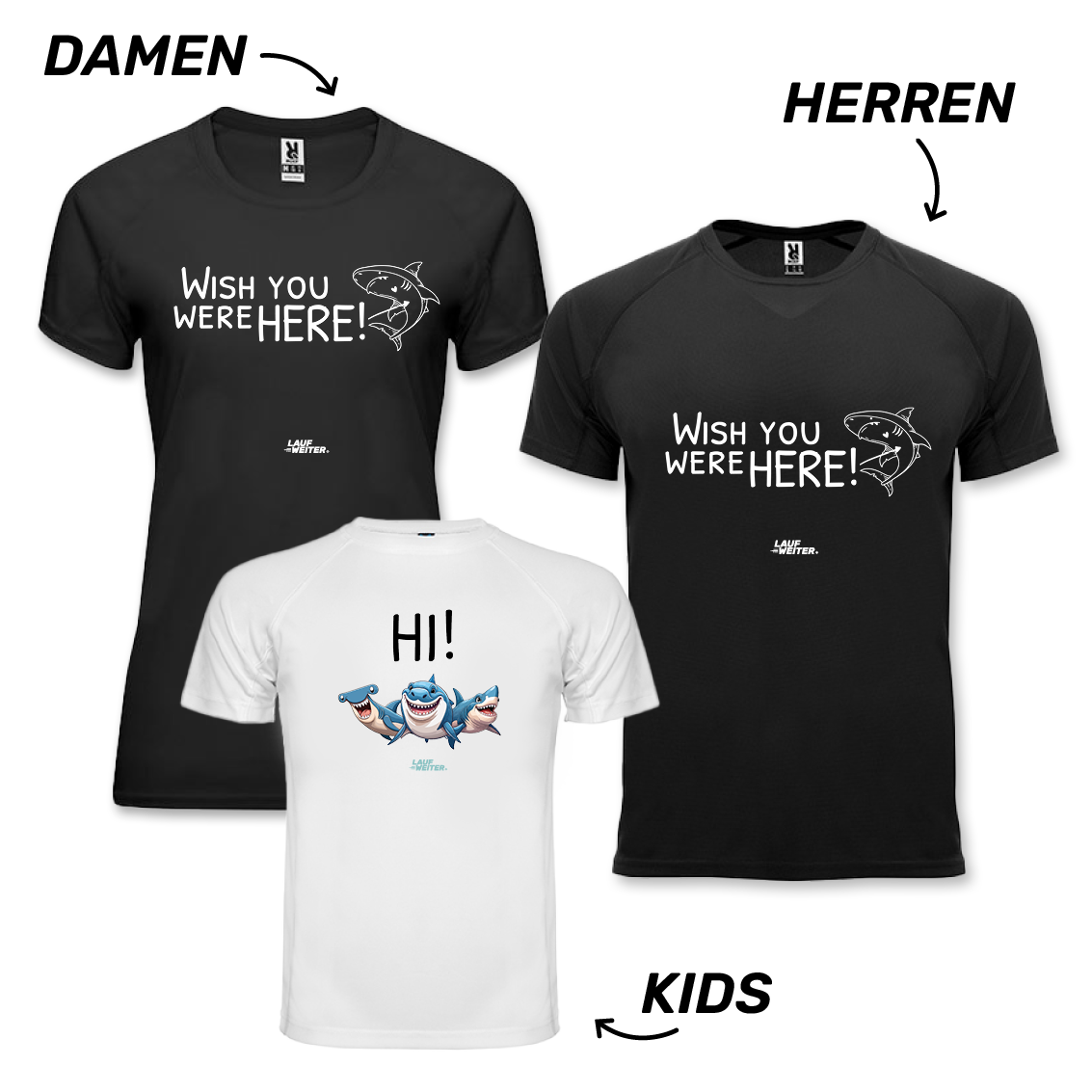 LAUF WEITER Shark Run T-Shirts