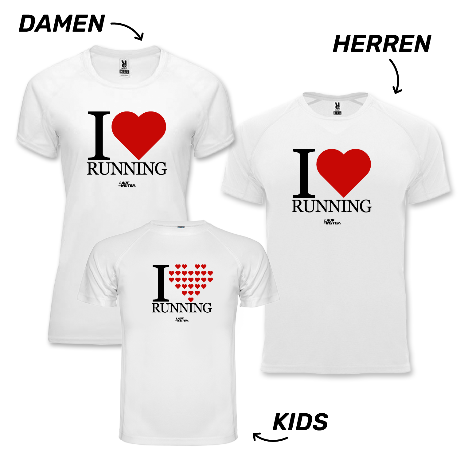 LAUF WEITER I love Running T-Shirts