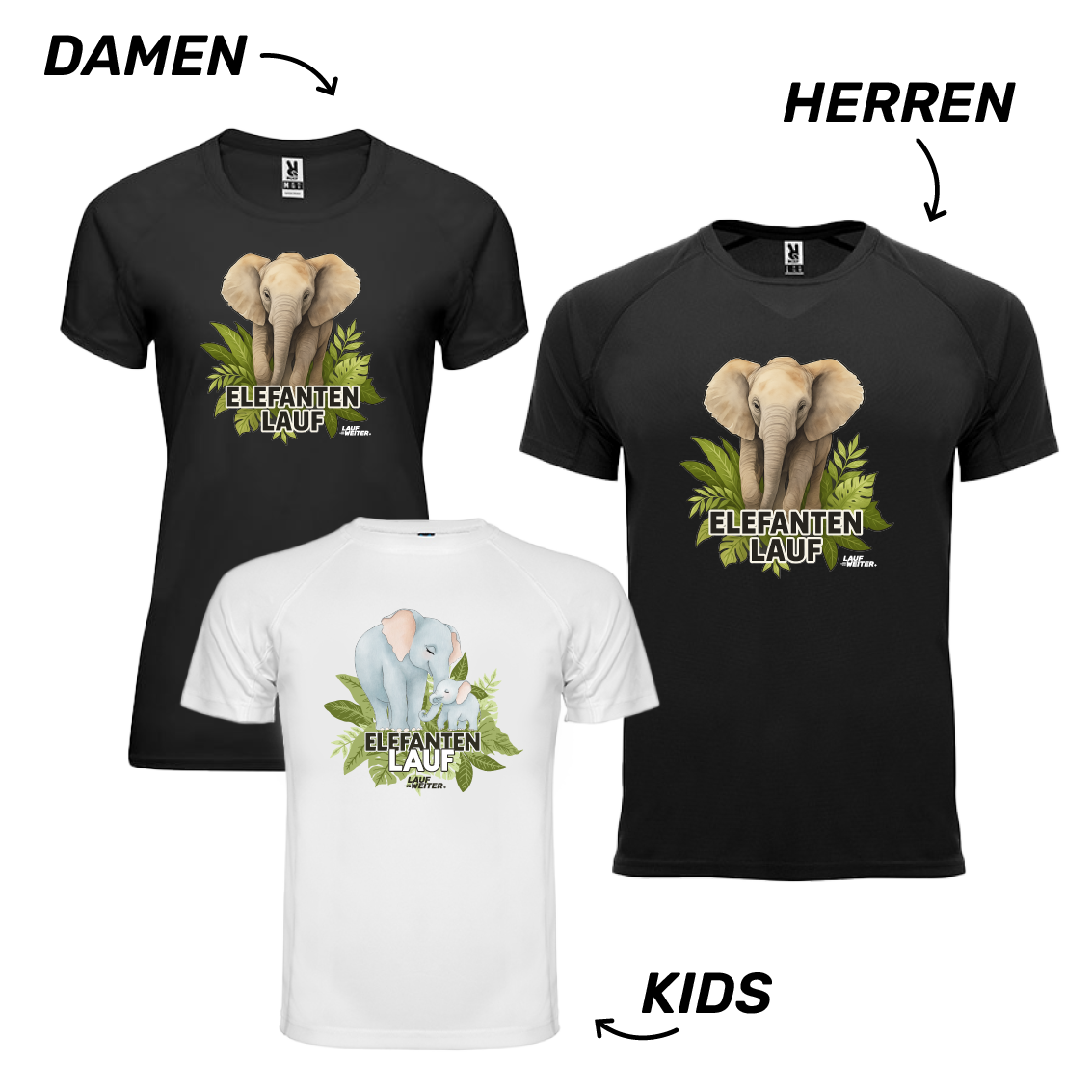 LAUF WEITER Elefanten Lauf T-Shirts