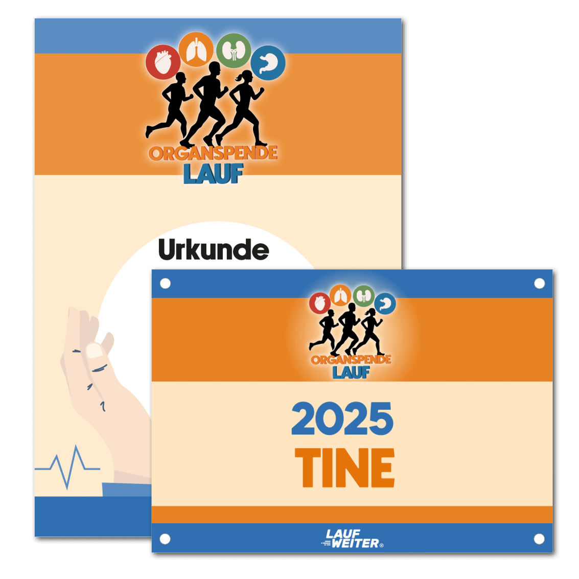 LAUF WEITER Organspendelauf Startnummer & Urkunde
