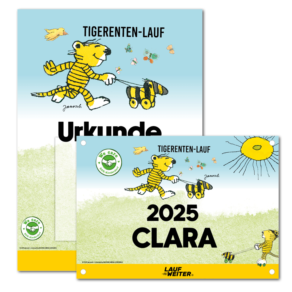 LAUF WEITER Tigerenten Lauf Startnummer & Urkunde