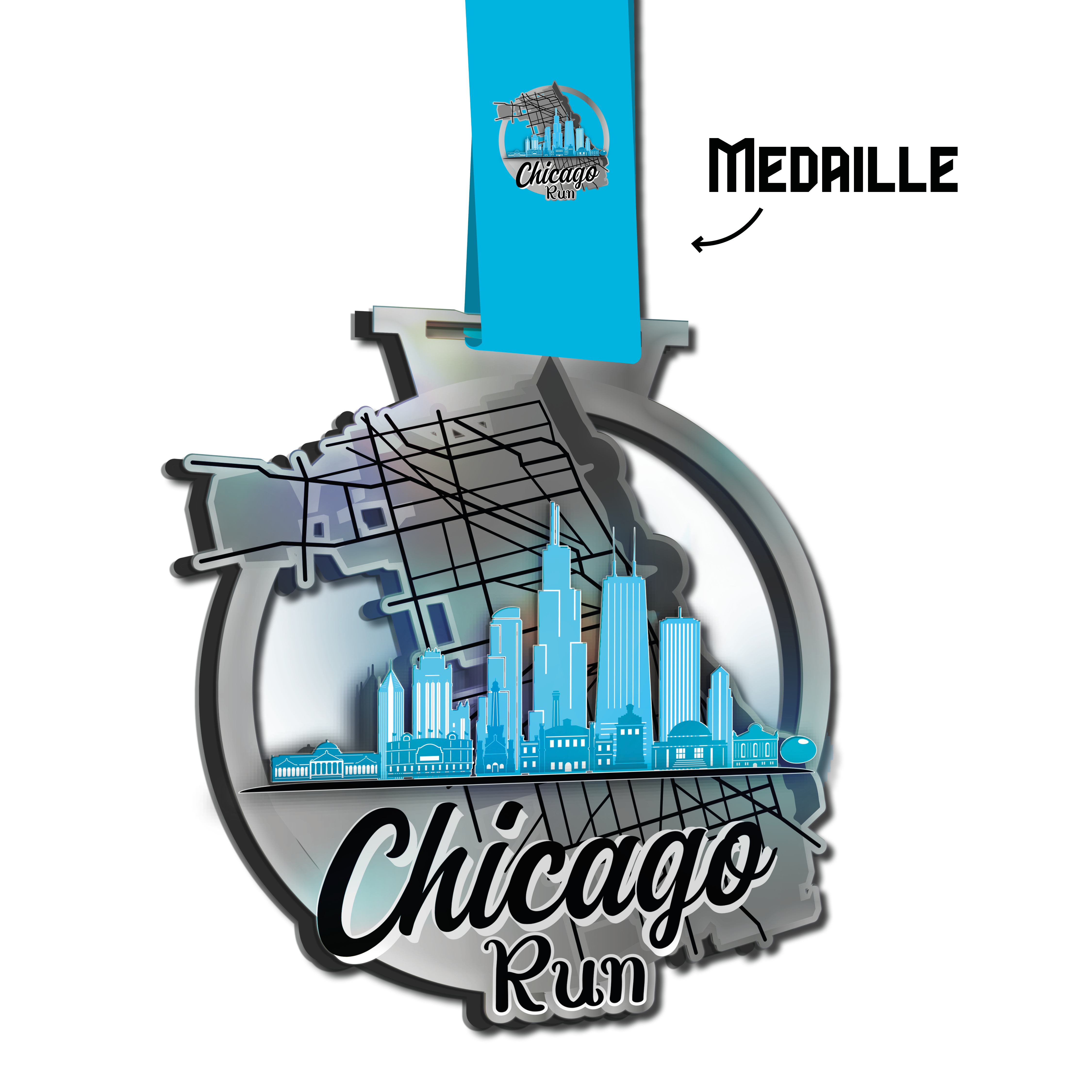LAUF WEITER Chicago Run Medaille