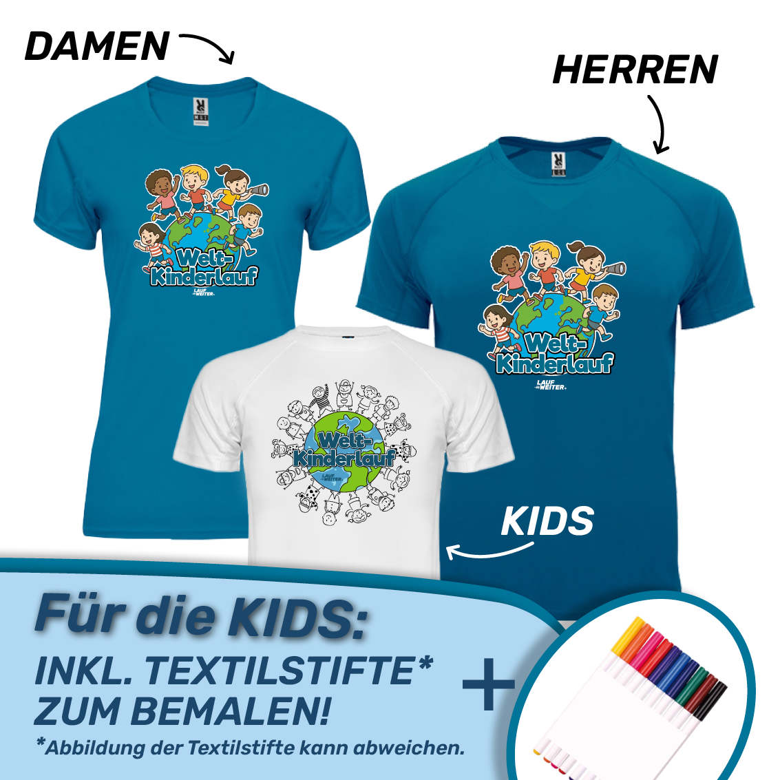 LAUF WEITER Welt-Kinderlauf T-Shirts