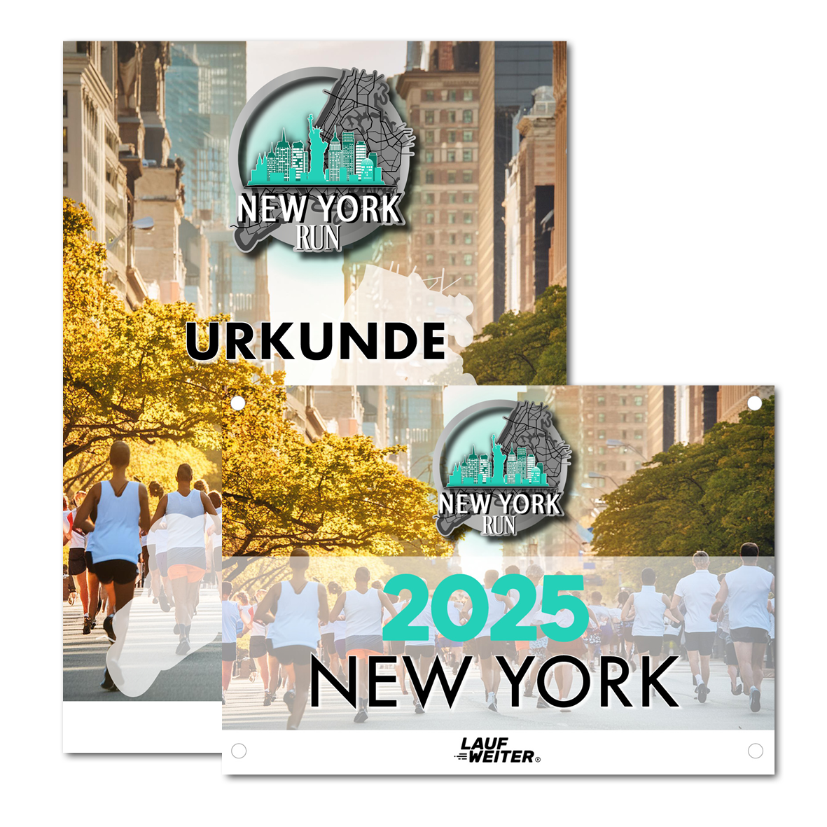 LAUF WEITER New York Run Startnummer & Urkunde