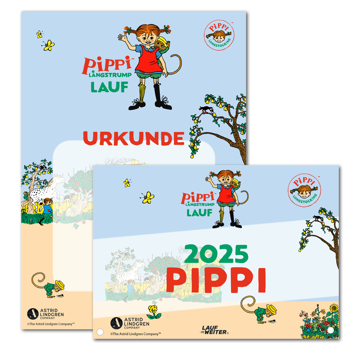LAUF WEITER Pippi Langstrumpf Lauf Startnummer & Urkunde
