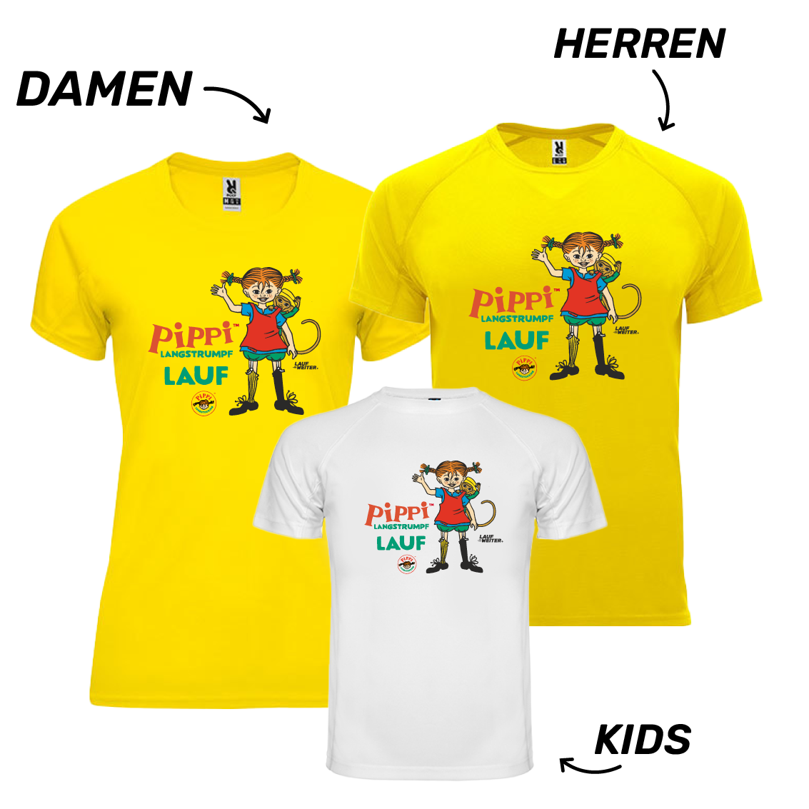 LAUF WEITER Pippi Langstrumpf Lauf T-Shirts