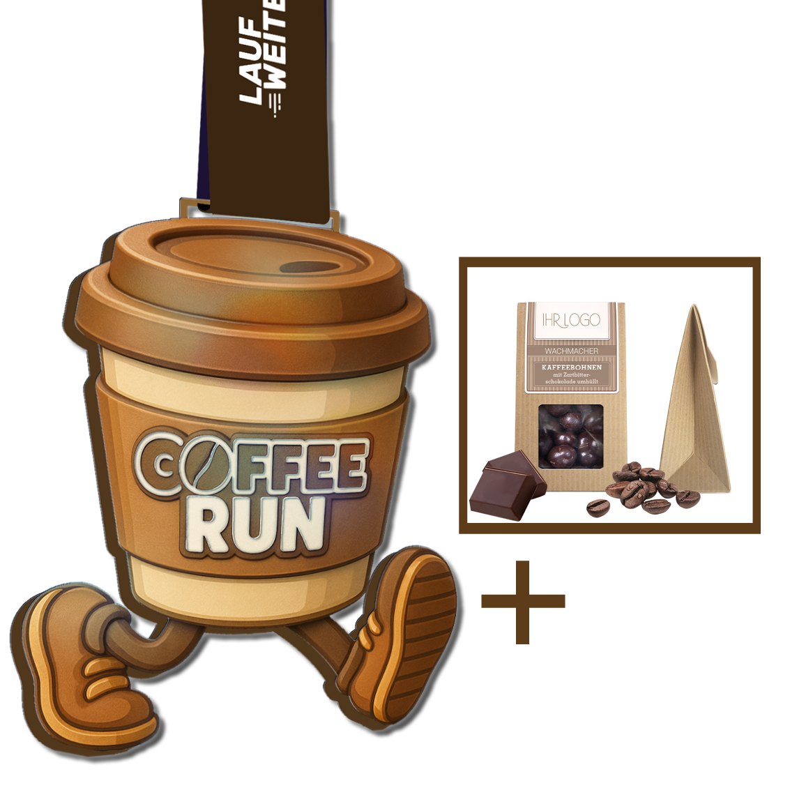 LAUF WEITER Coffee Run Medaille + Zusatzartikel