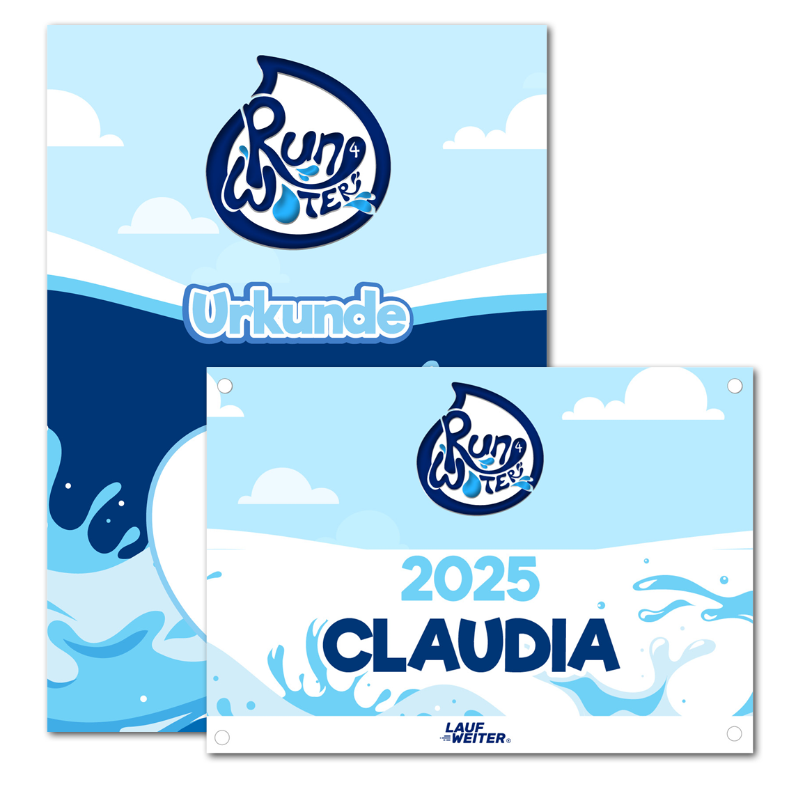 LAUF WEITER Run4WATER Startnummer & Urkunde