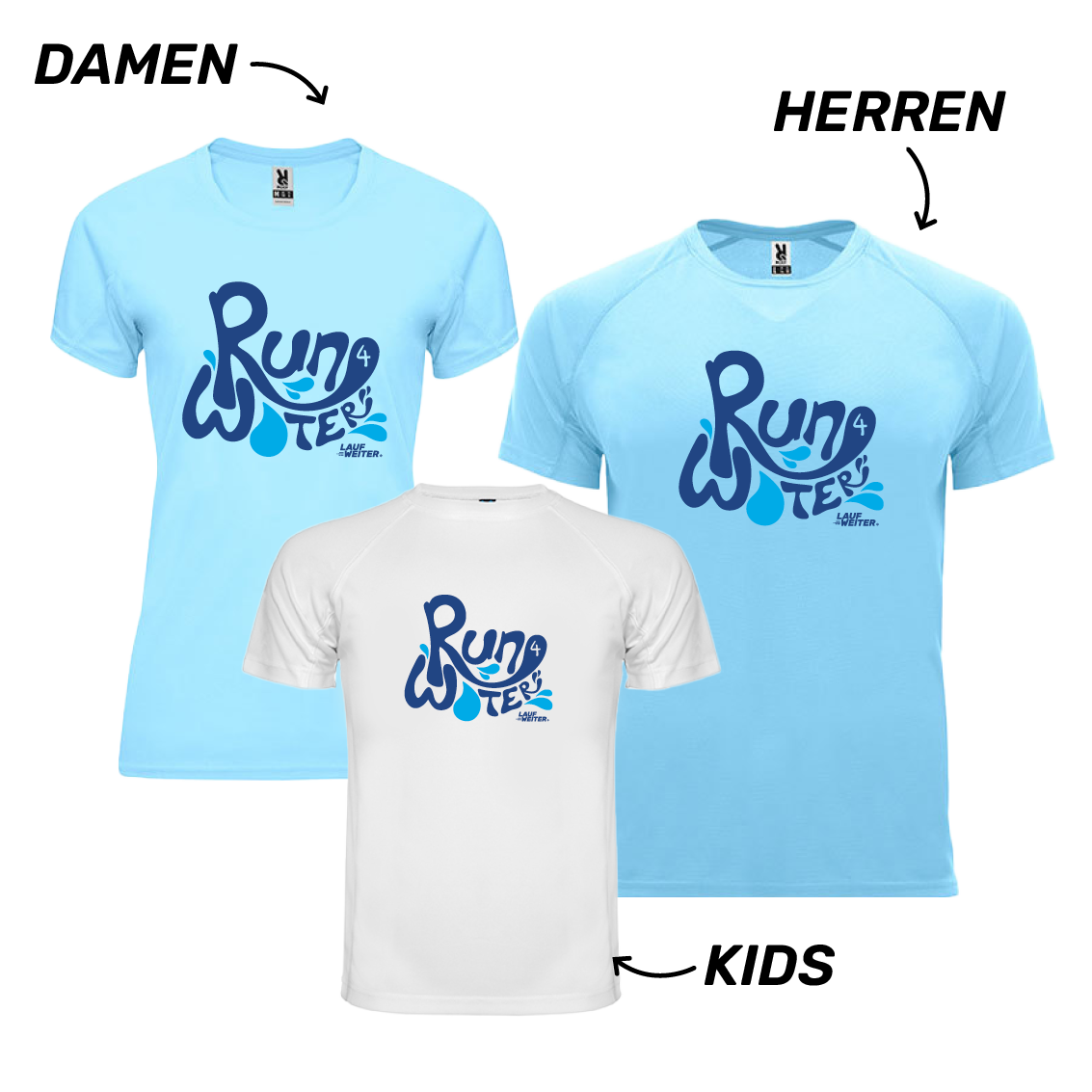 LAUF WEITER Run4WATER T-Shirts