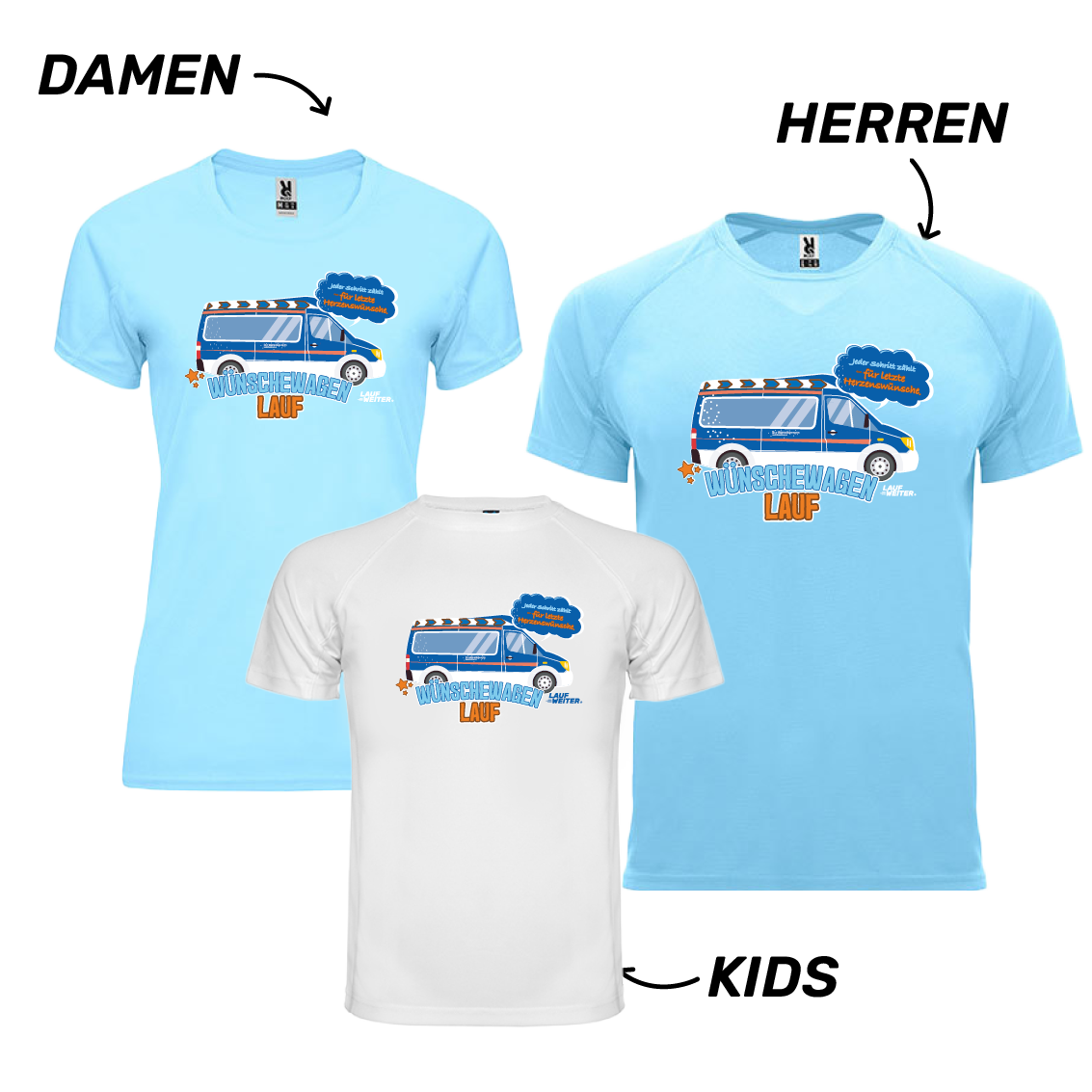 LAUF WEITER Wünschewagen Lauf T-Shirts