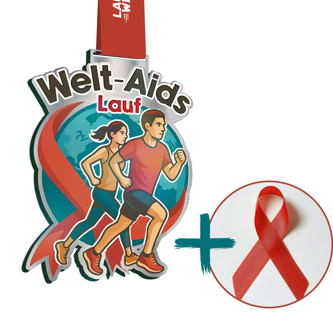 LAUF WEITER Welt-Aids-Lauf Medaille