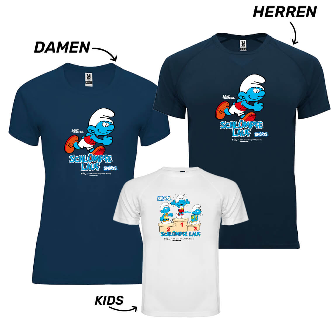LAUF WEITER Schlümpfe Lauf T-Shirts