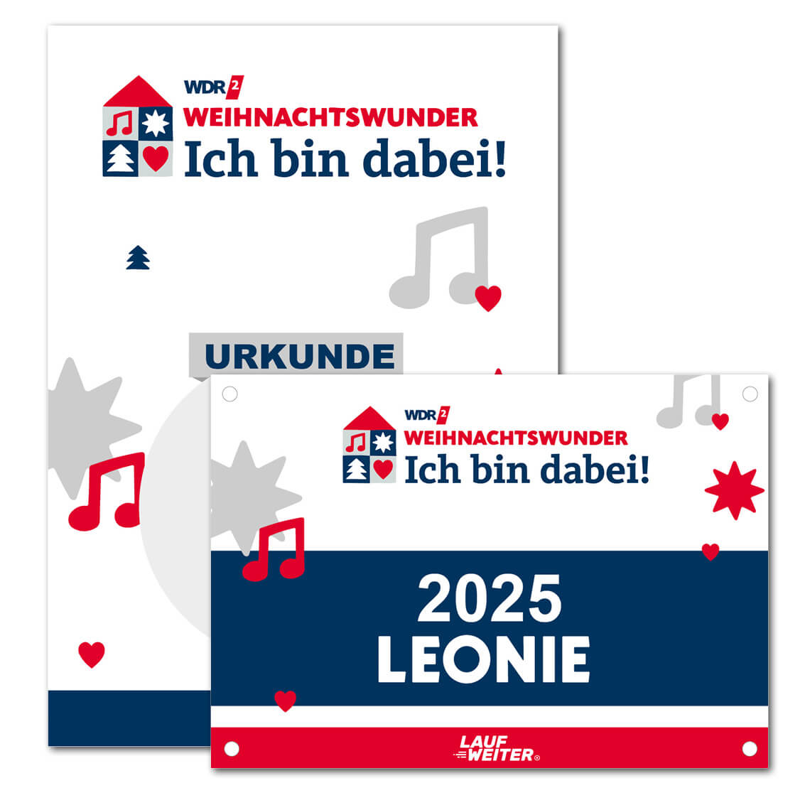 LAUF WEITER Weihnachtswunder Lauf Startnummer & Urkunde