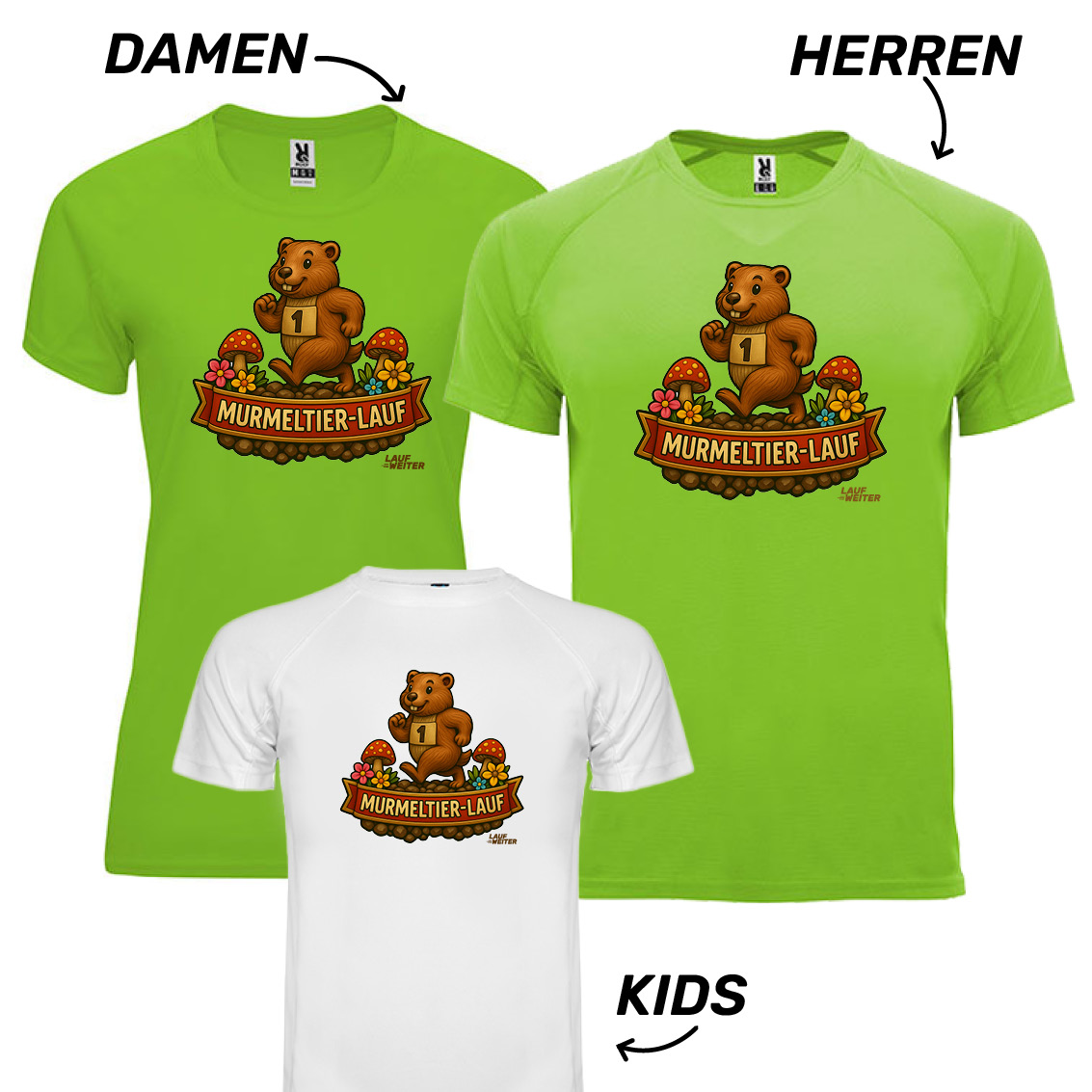 LAUF WEITER Murmeltier Lauf T-Shirts