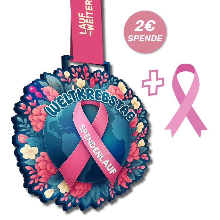 LAUF WEITER Weltkrebs Spendenlauf 2026 Medaille
