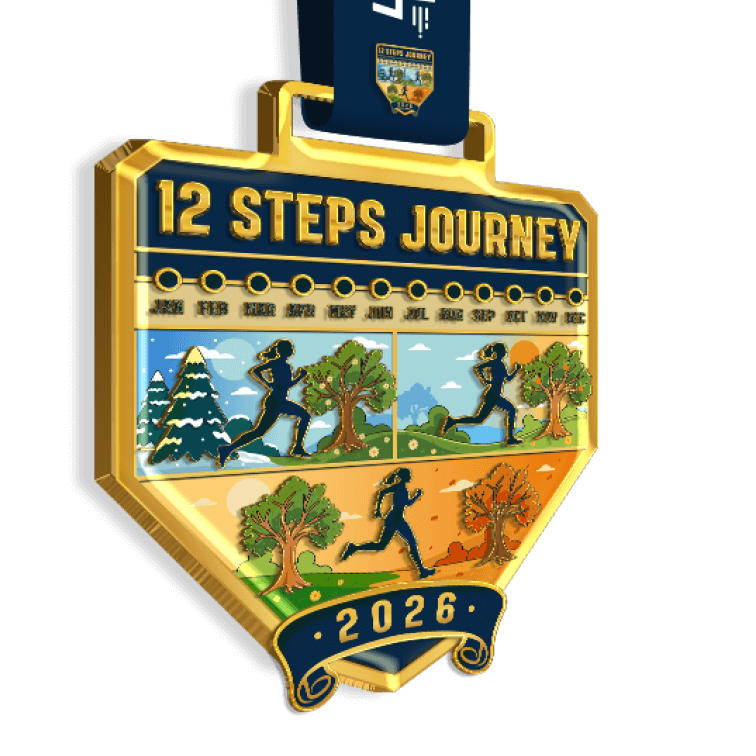 LAUF WEITER 12 Steps Challenge Medaille
