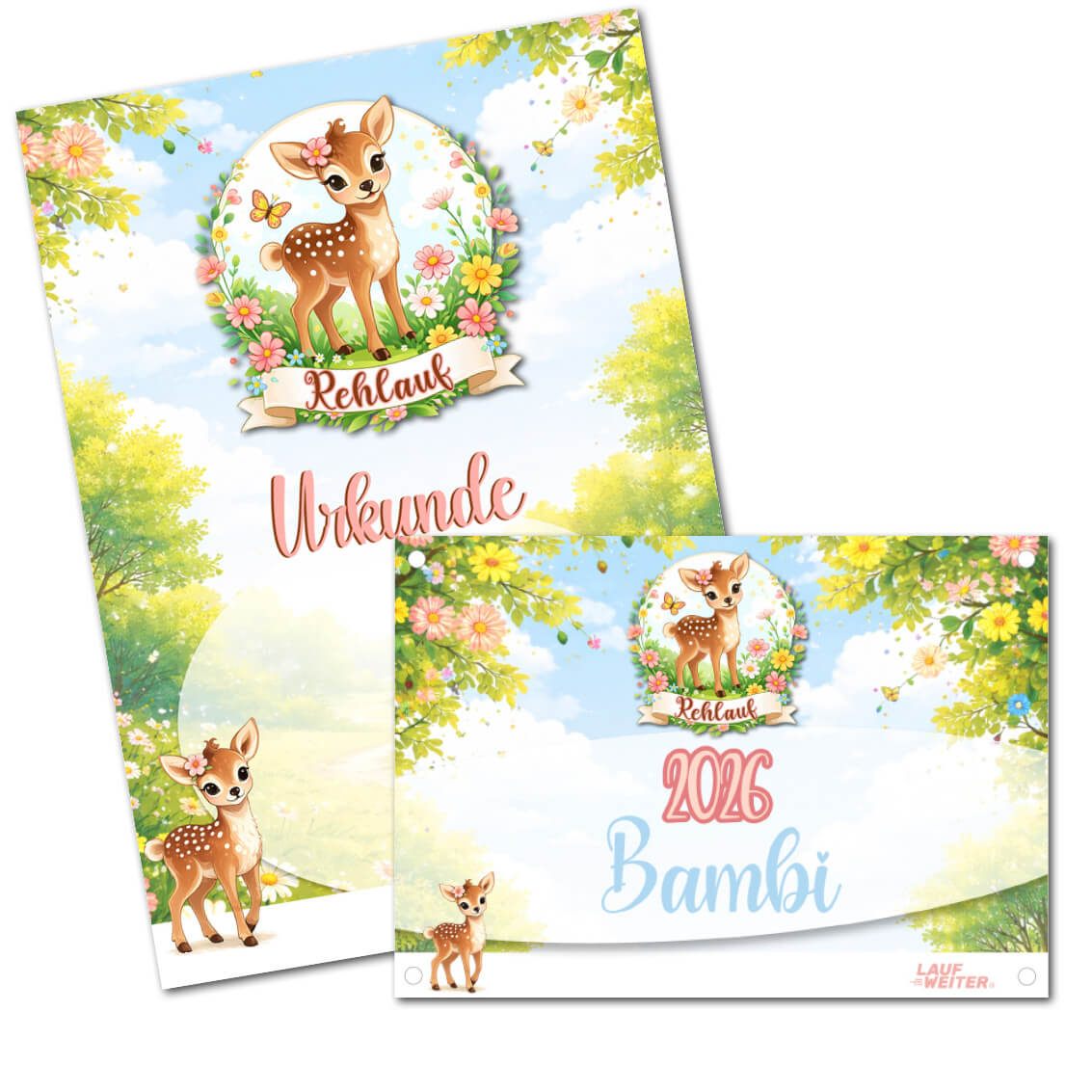 LAUF WEITER Rehlauf Startnummer & Urkunde