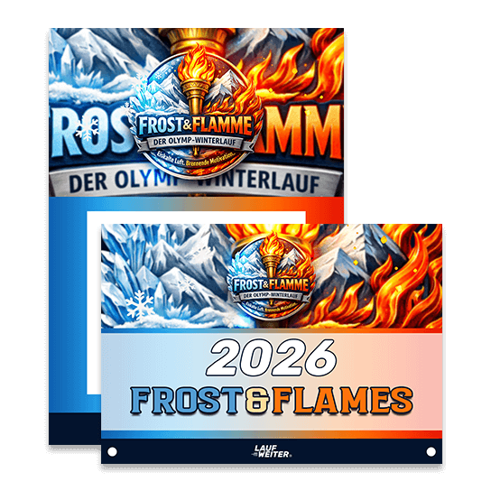 LAUF WEITER Frost & Flammen Lauf Startnummer & Urkunde