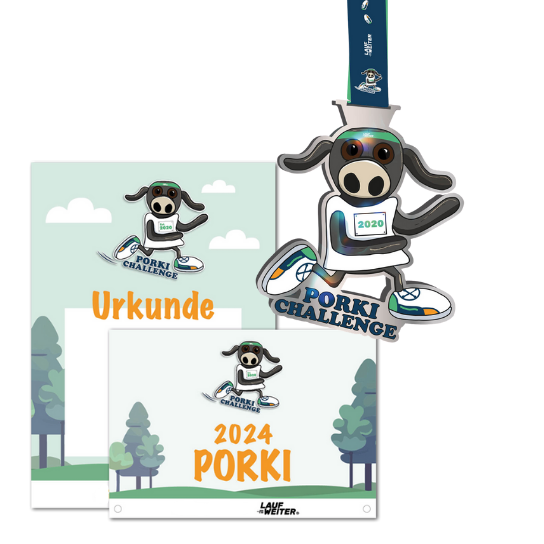 LAUF WEITER Porki Challenge Medaille