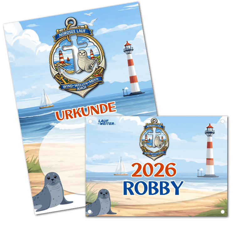 LAUF WEITER Nordseelauf 2026 Startnummer & Urkunde