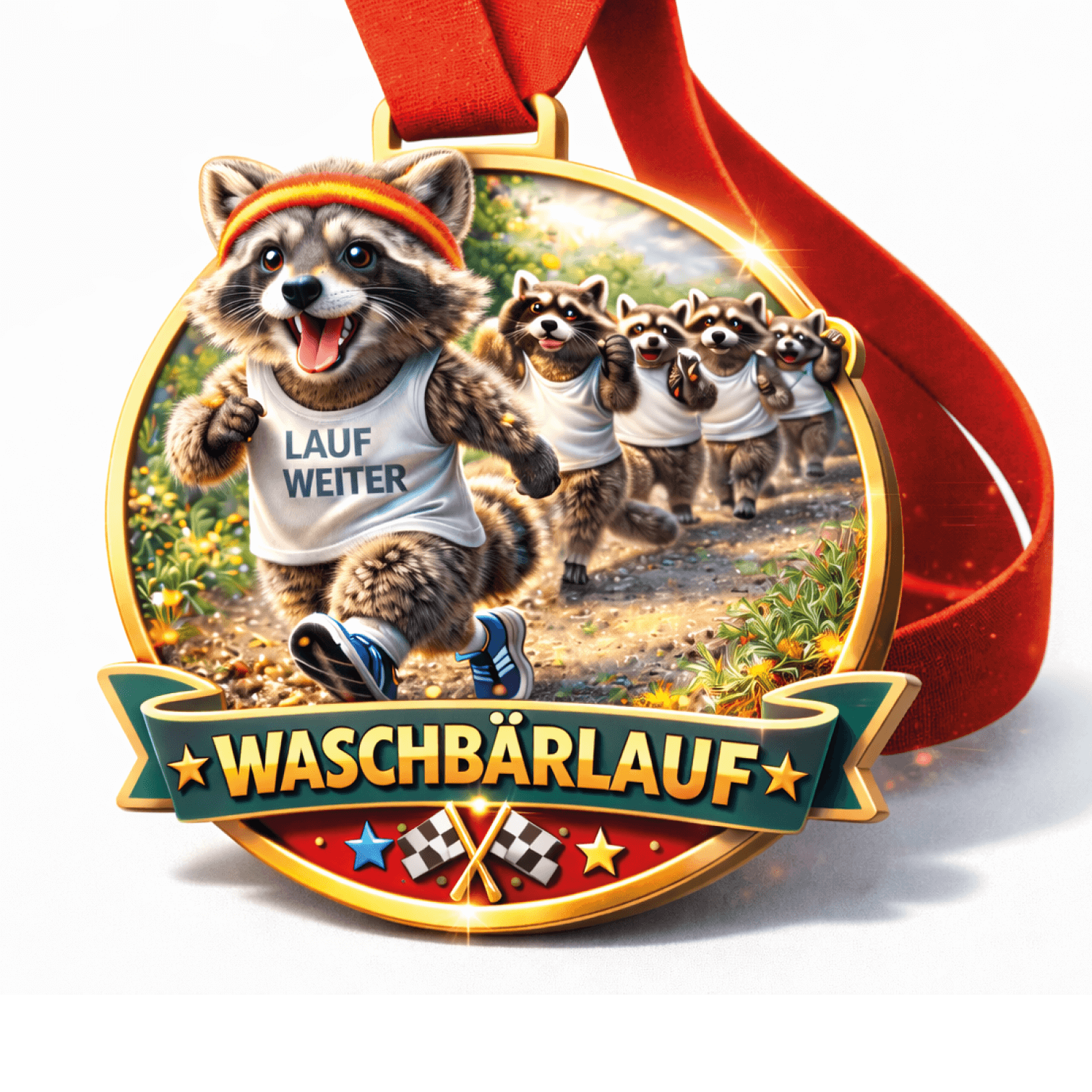 LAUF WEITER Waschb&auml;rlauf Medaille