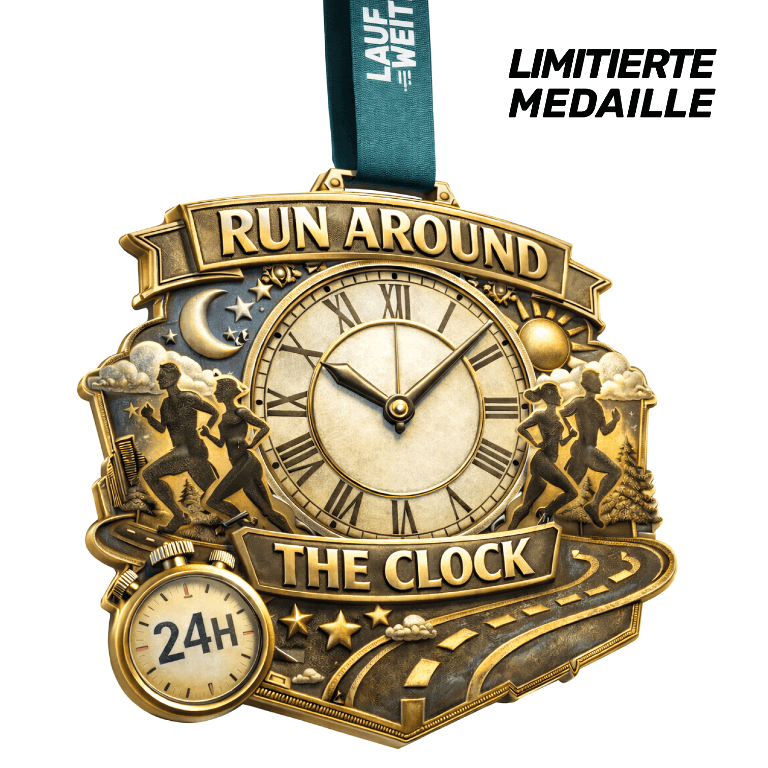 LAUF WEITER Run around the Clock Medaille