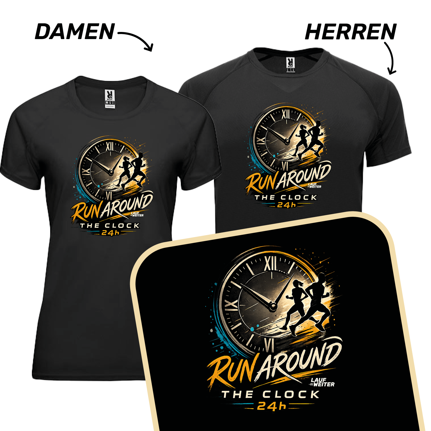 LAUF WEITER Run around the Clock T-Shirts