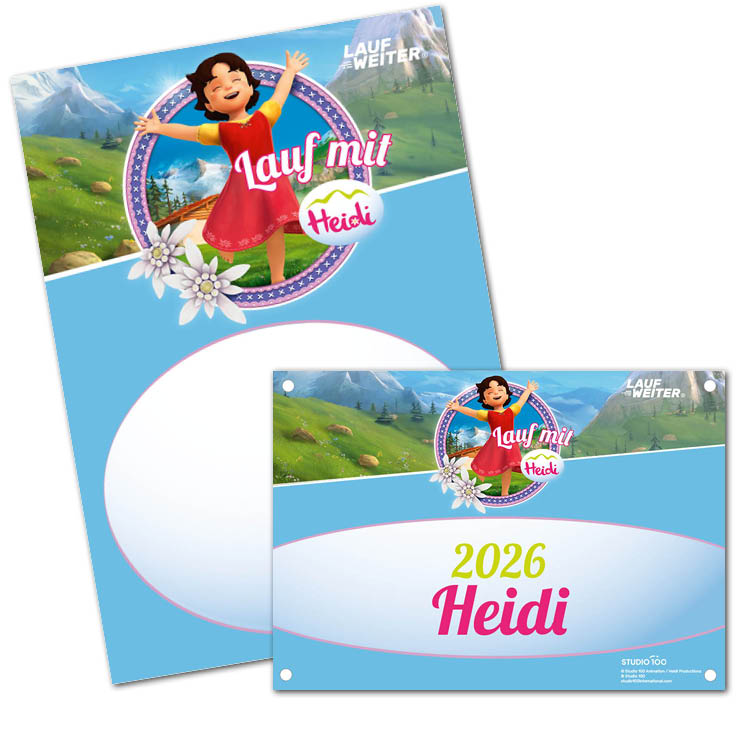 LAUF WEITER Lauf mit Heidi Startnummer & Urkunde