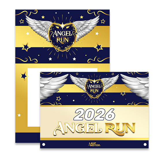LAUF WEITER Angel Run Startnummer & Urkunde