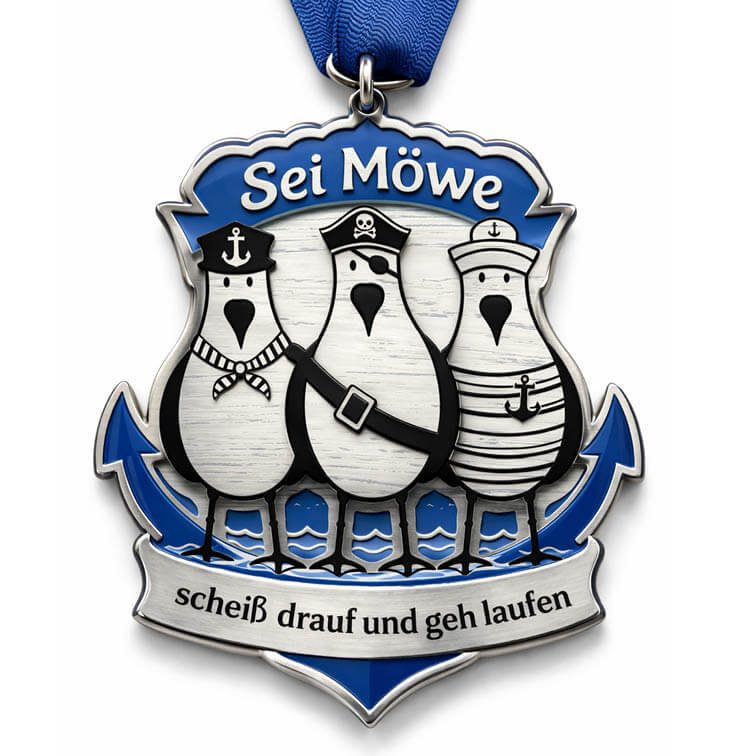 LAUF WEITER M&ouml;wen Lauf Medaille