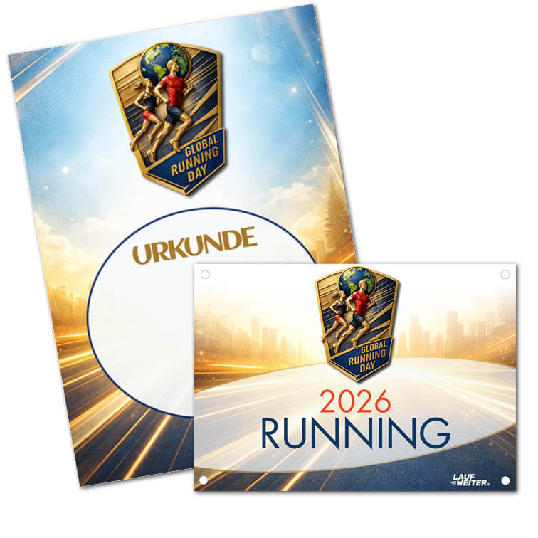 LAUF WEITER Global Running Day Startnummer & Urkunde