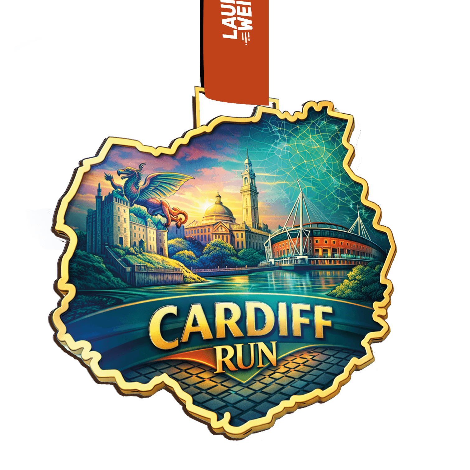 LAUF WEITER Cardiff Run Medaille