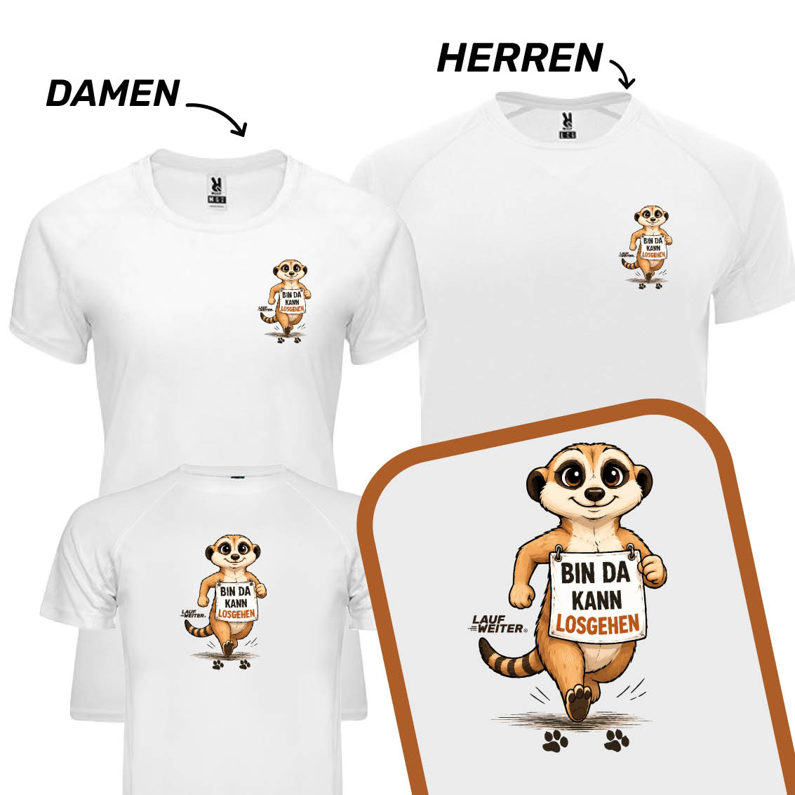 LAUF WEITER Erdm&auml;nnchen Lauf T-Shirts