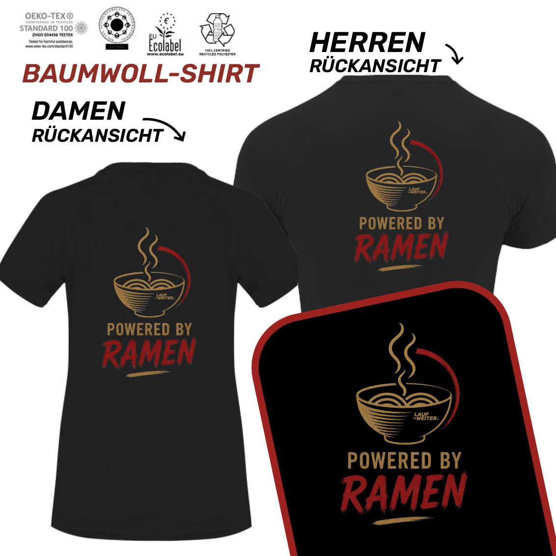 LAUF WEITER Ramen Run Baumwolle Shirt