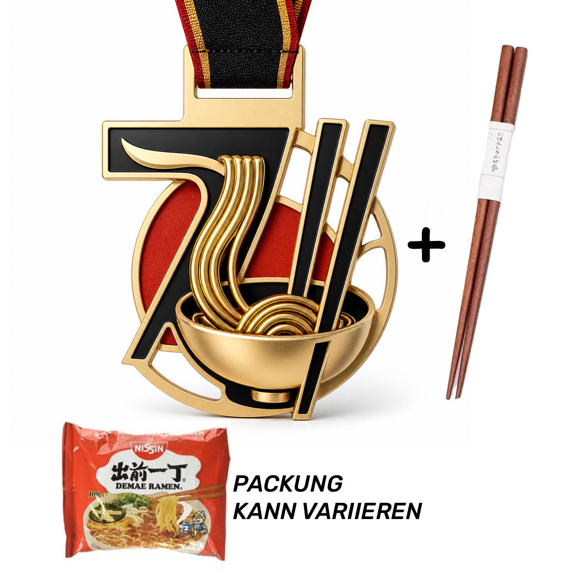LAUF WEITER Ramen Run Medaille + Zusatzartikel