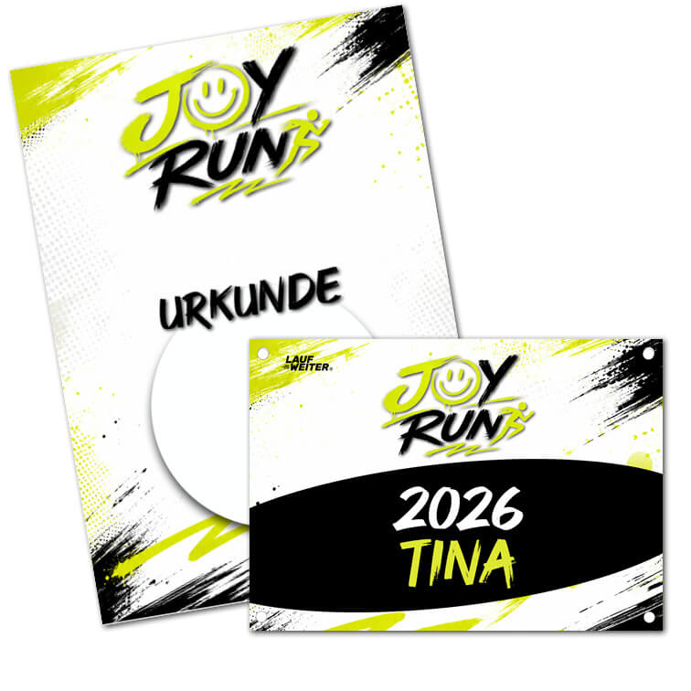 LAUF WEITER Day of Joy Run Startnummer & Urkunde