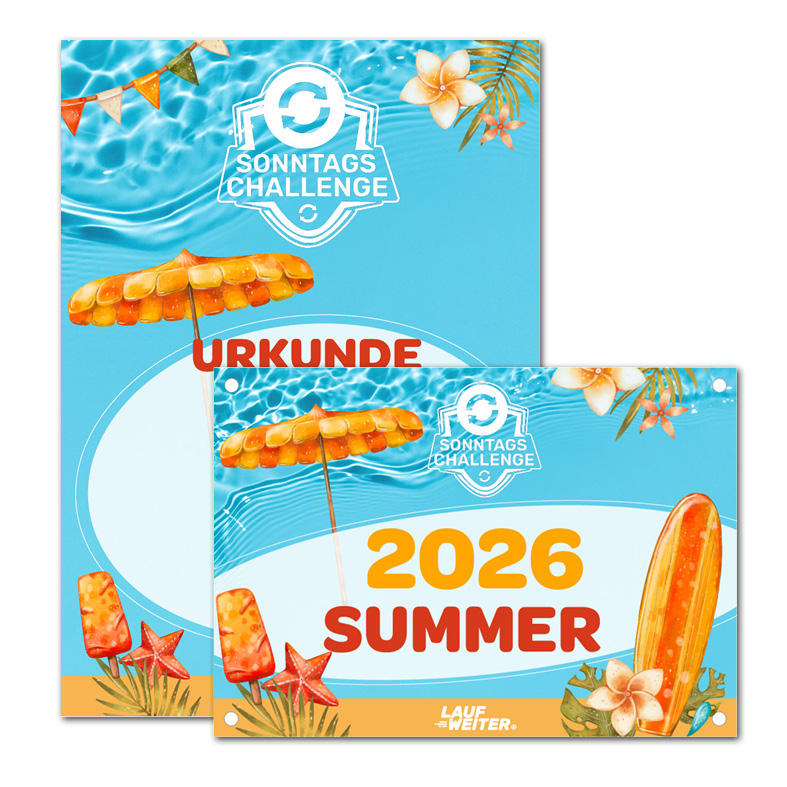 LAUF WEITER 304. Sonntagschallenge Startnummer & Urkunde