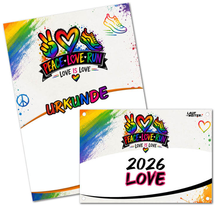 LAUF WEITER Love is Love Startnummer & Urkunde