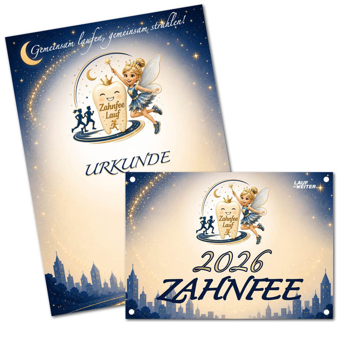 LAUF WEITER Zahnfee-Lauf Startnummer & Urkunde