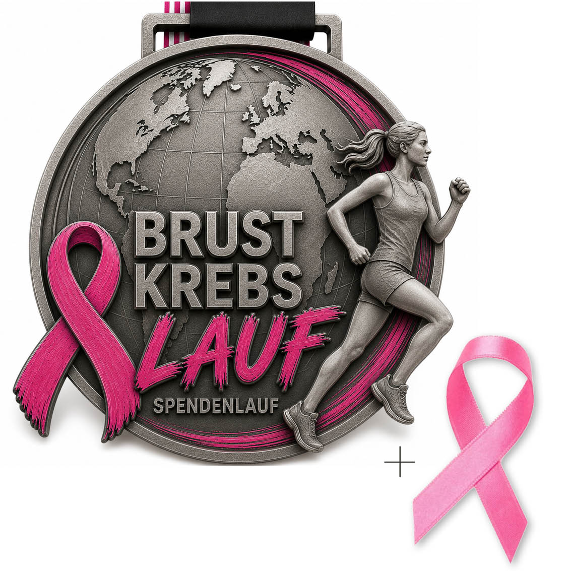 LAUF WEITER Brustkrebs Spendenlauf 2026 Medaille