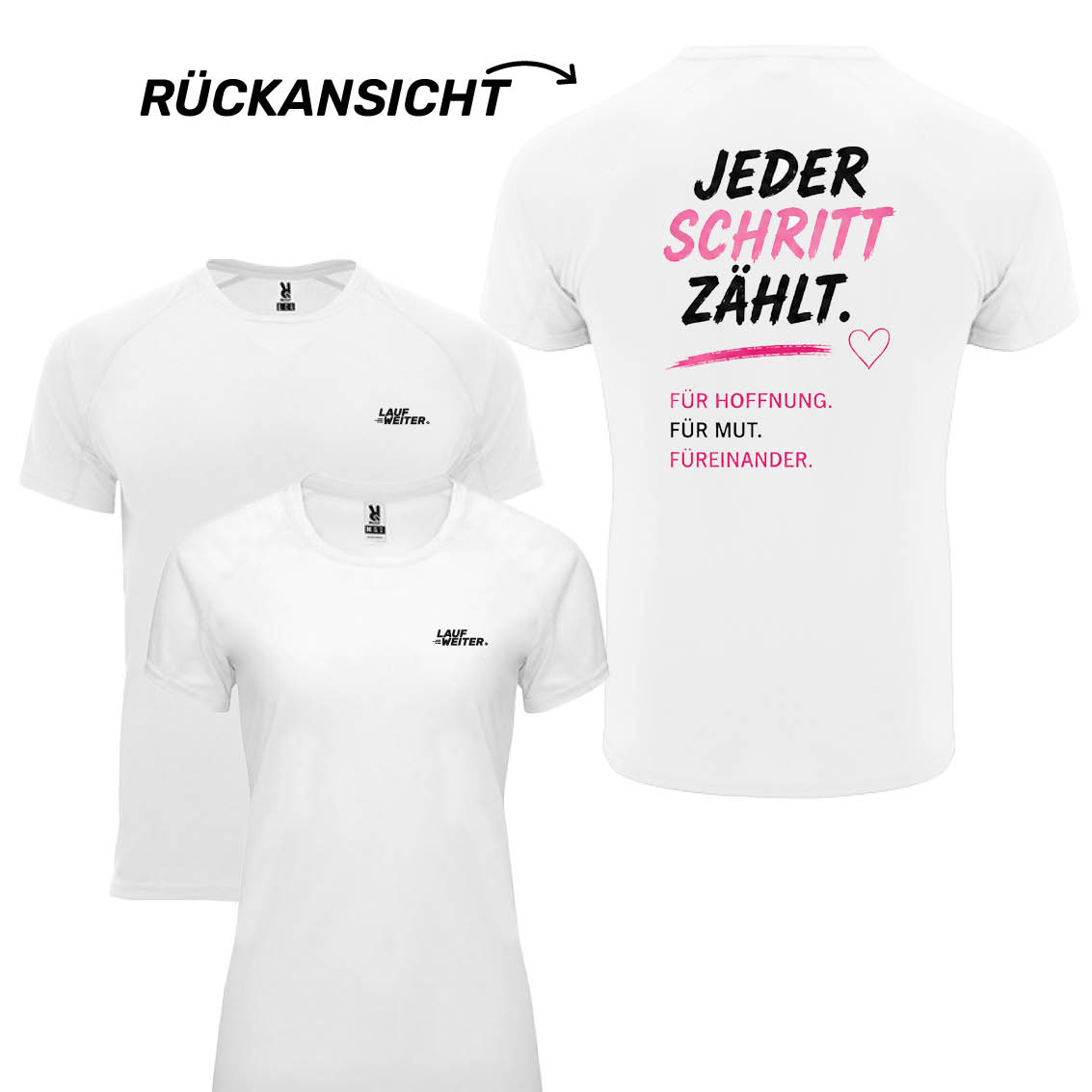 LAUF WEITER Brustkrebs Spendenlauf 2026 T-Shirts