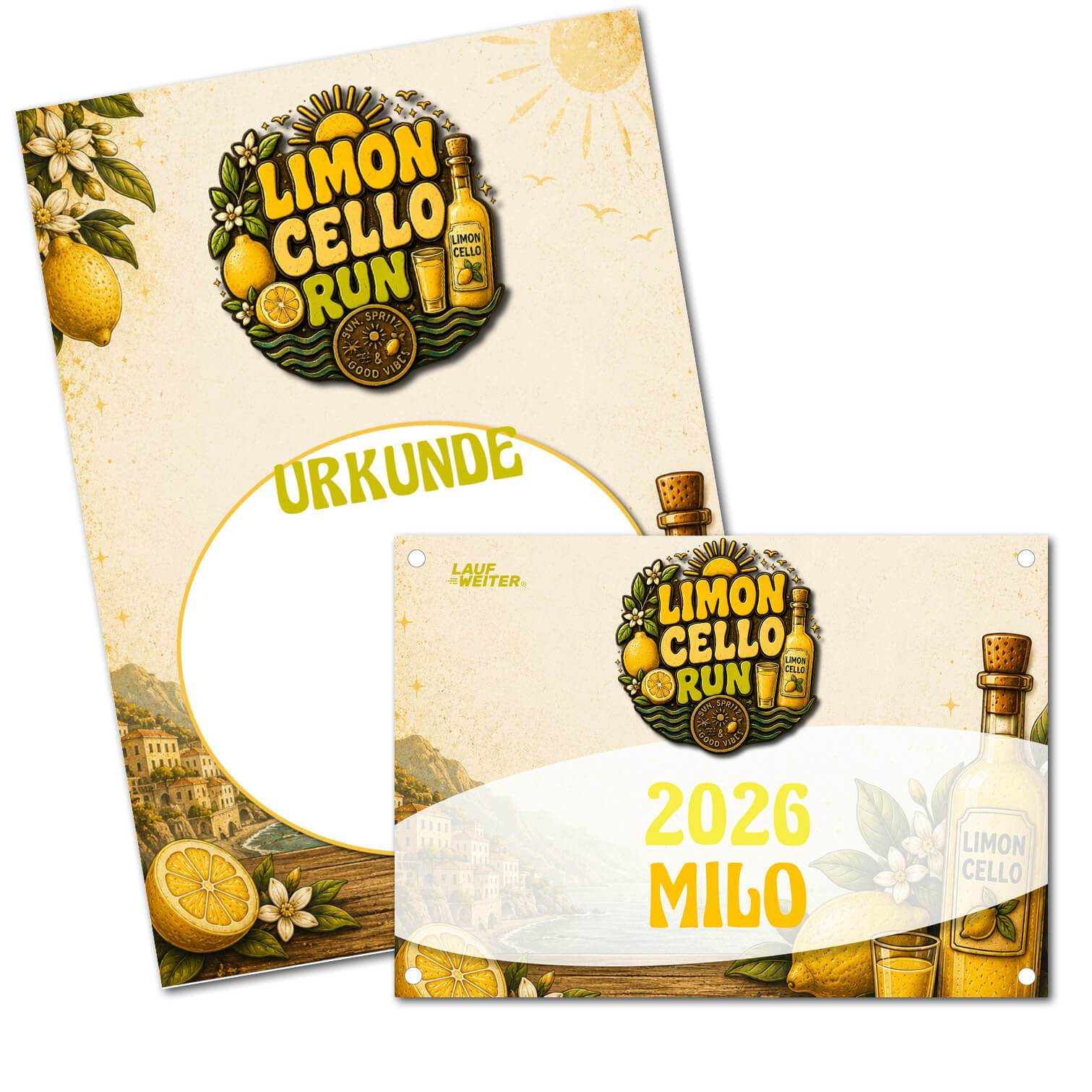 LAUF WEITER Limoncello Run Startnummer & Urkunde