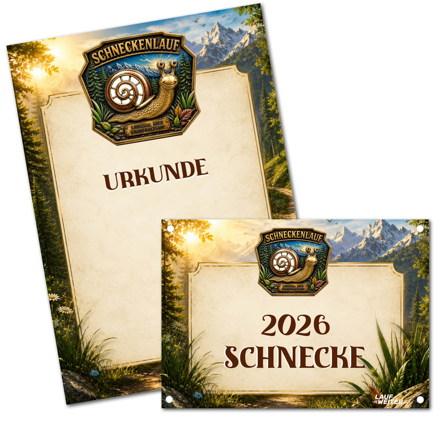 LAUF WEITER Schneckenlauf Startnummer & Urkunde