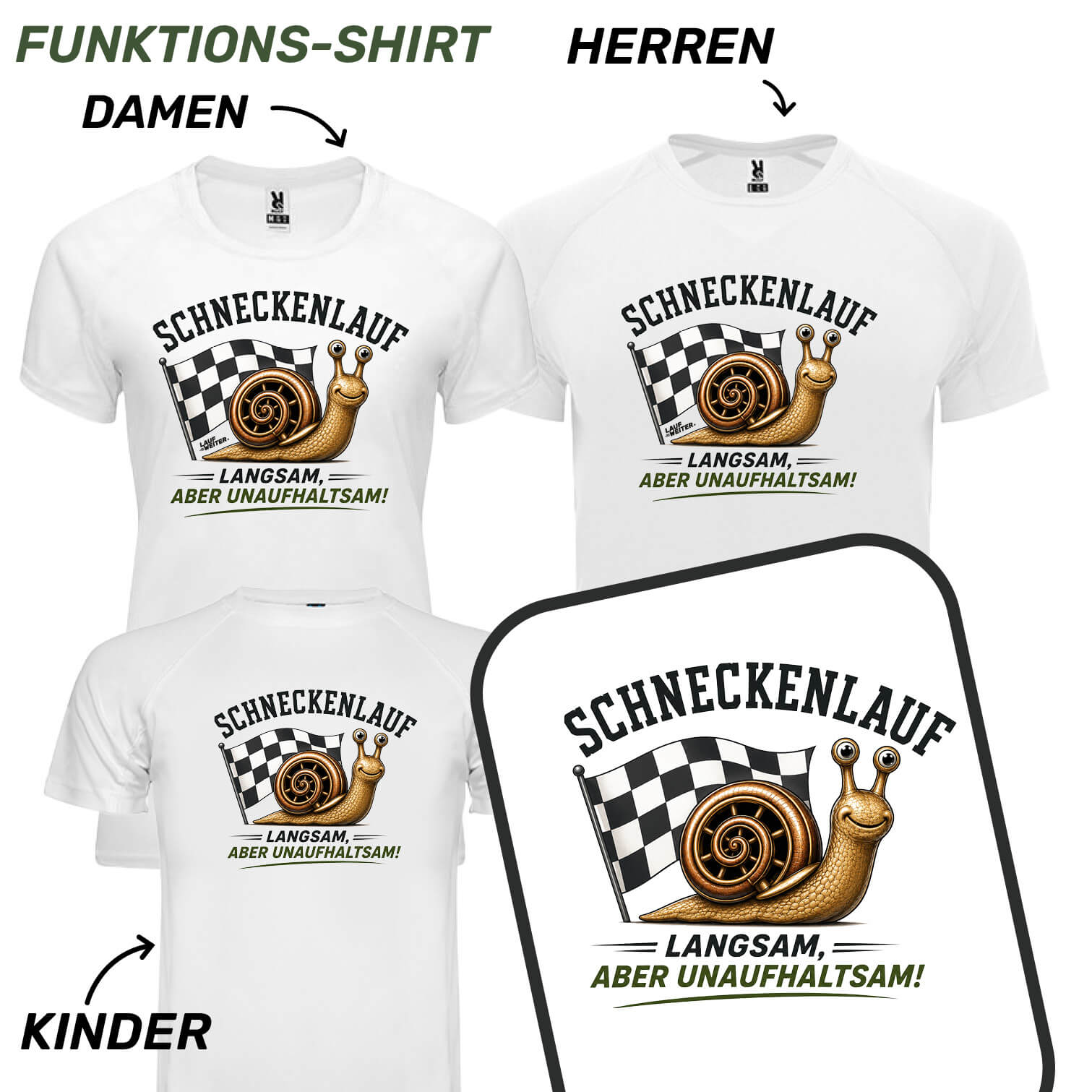 LAUF WEITER Schneckenlauf T-Shirts