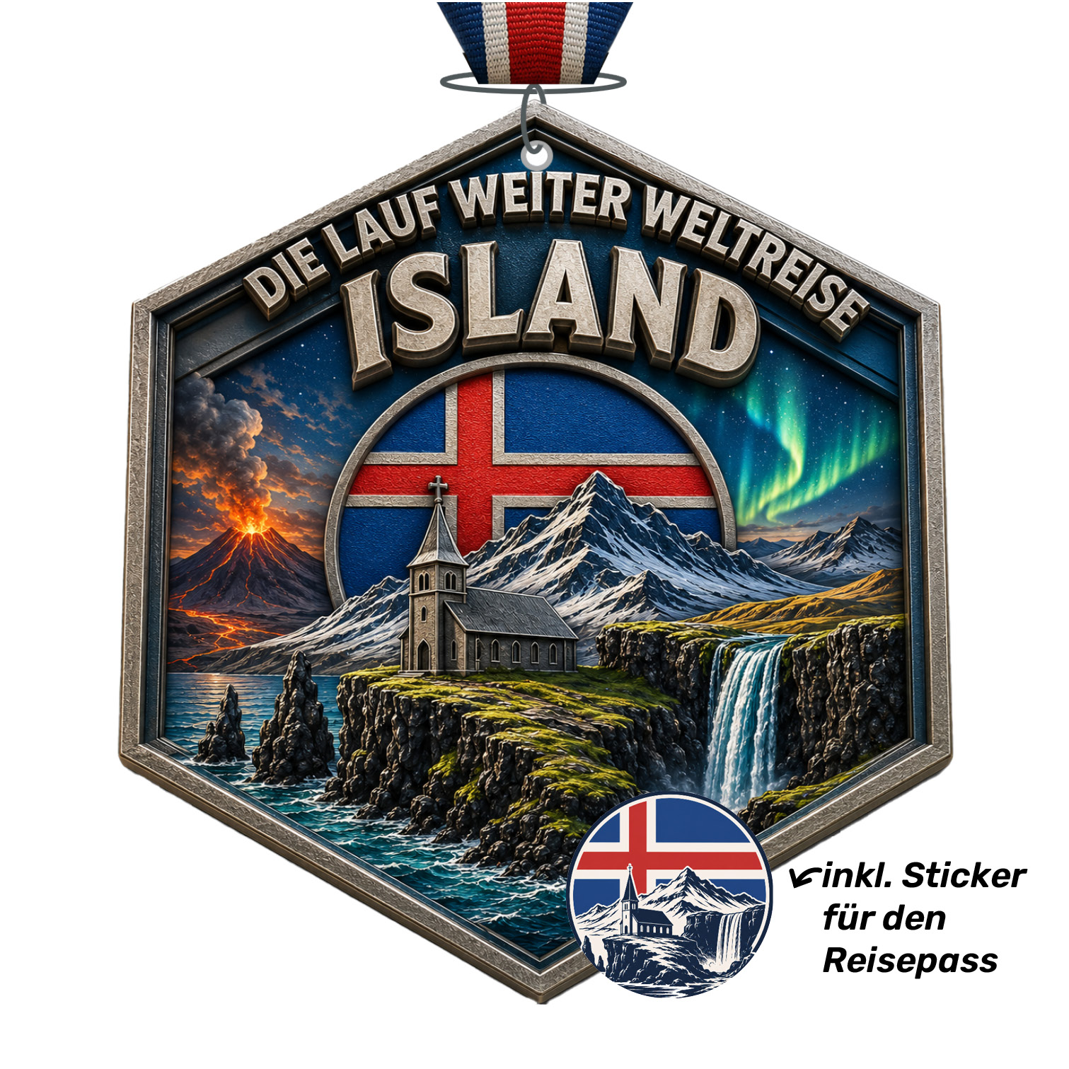 LAUF WEITER Island Medaille