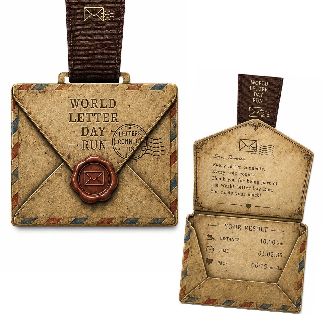 LAUF WEITER World Letter Day Run Medaille